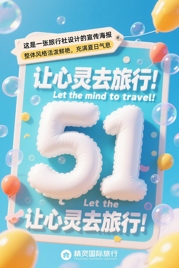 51劳动节海报蓝色版