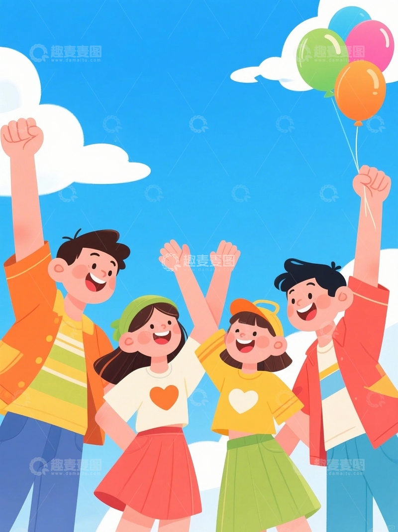 高清大图下载【趣麦麦图】青年人物插画5