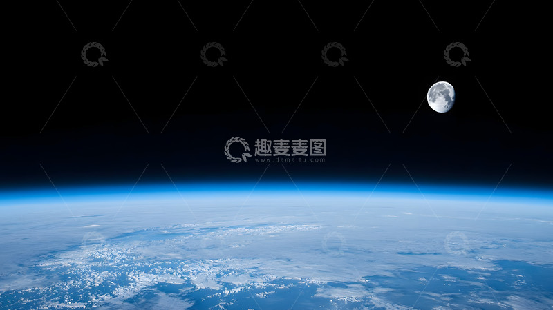高清大图下载【趣麦麦图】地球与月球同框5