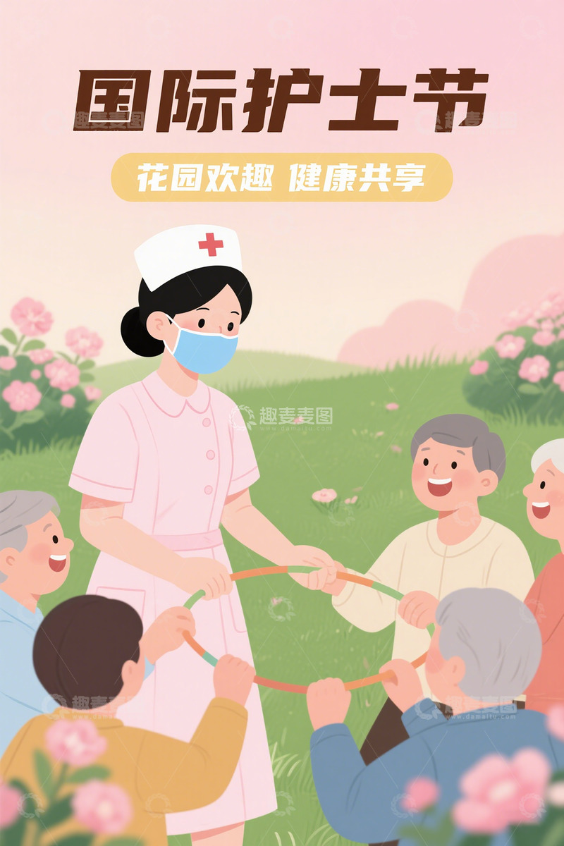  护士节通用节日祝福可爱感全屏竖版海报AIGC