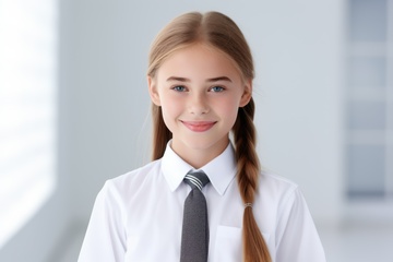 穿着白衬衣的女学生