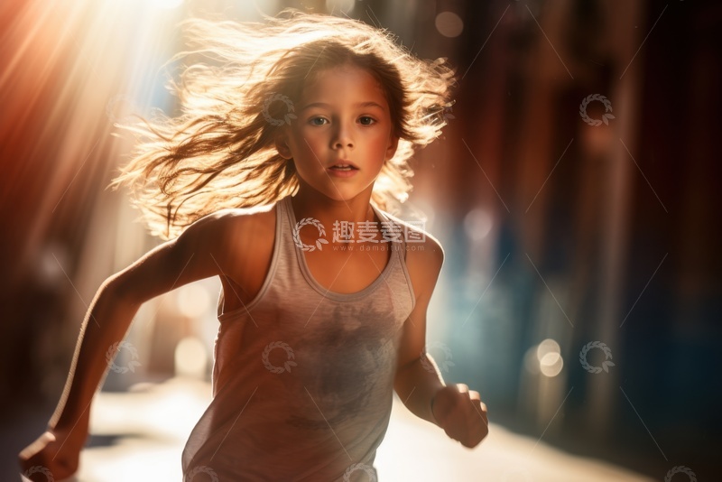 高清大图下载【趣麦麦图】跑步的一位女孩