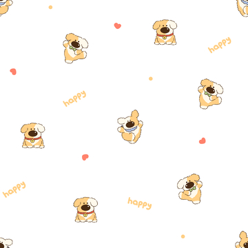 可爱小狗印花图案