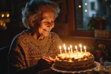 端着生日蛋糕的老奶奶1