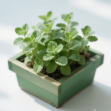 绿色薄荷植物生长背景