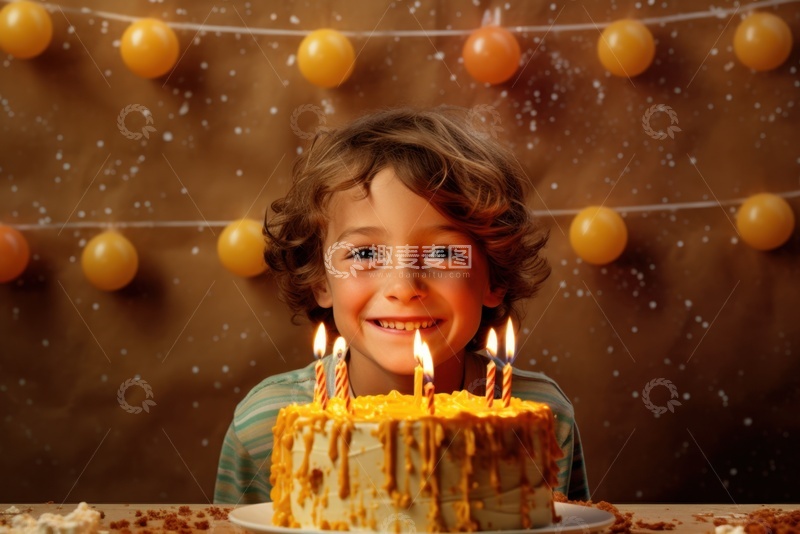 高清大图下载【趣麦麦图】过生日的小男孩2