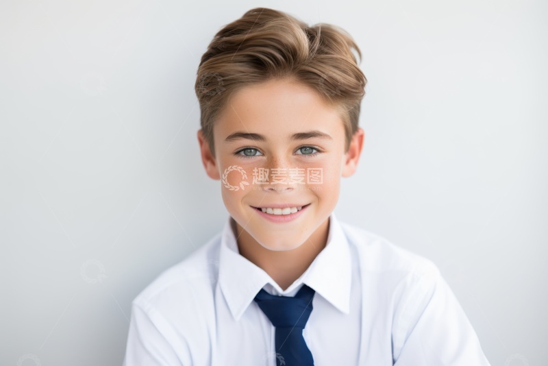 高清大图下载【趣麦麦图】穿着白衬衣的男孩