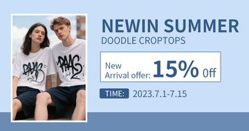 情侣服装跨境电商banner夏