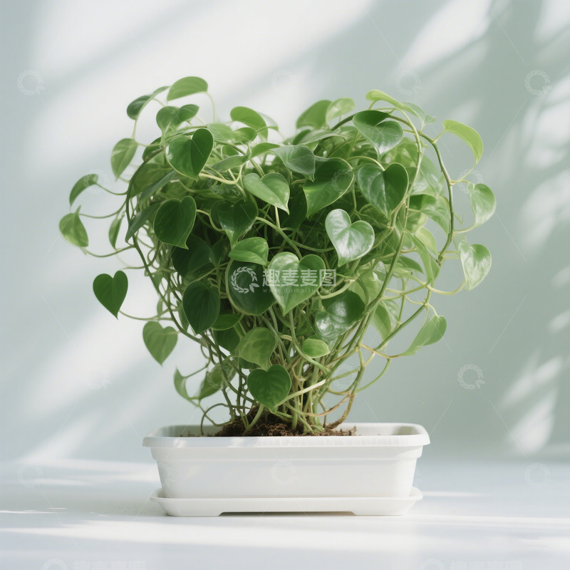 高清大图下载【趣麦麦图】心型盆栽吊篮植物