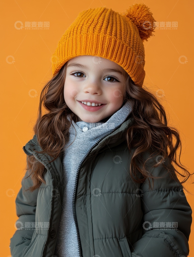 高清大图下载【趣麦麦图】带着帽子的可爱小女孩1