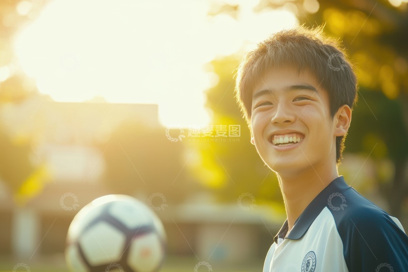 高清大图下载【趣麦麦图】踢足球的大学生