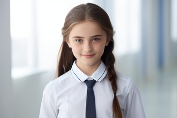 扎着麻花辫的小女孩