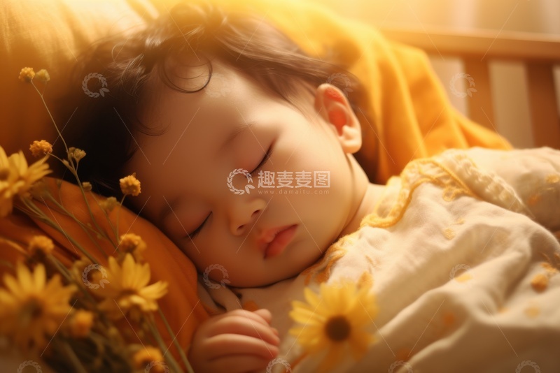 高清大图下载【趣麦麦图】睡觉的可爱小男孩