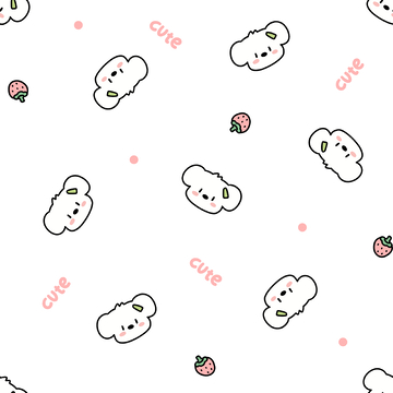 卡通草莓小狗满印图案