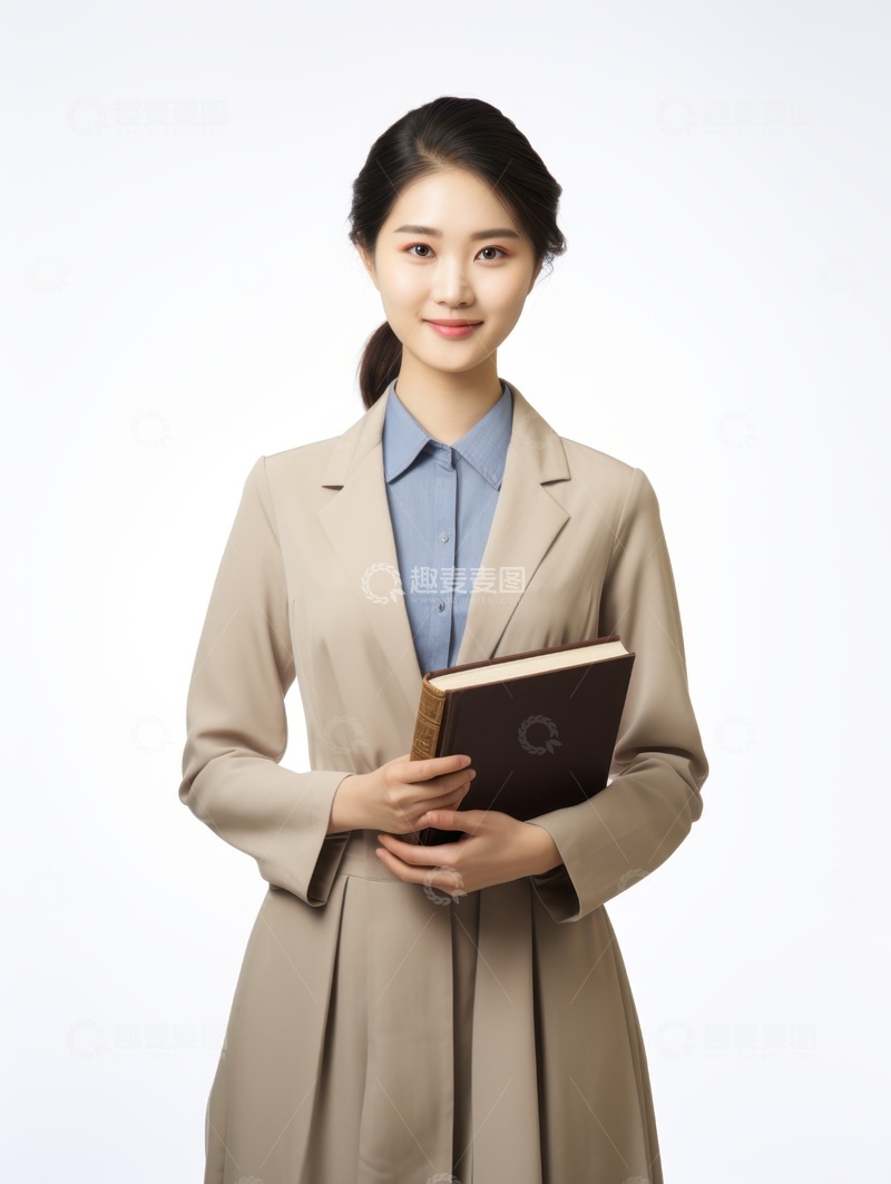 高清大图下载【趣麦麦图】抱着书本的女老师1