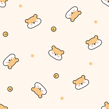 可爱仓鼠四方连续印花图案