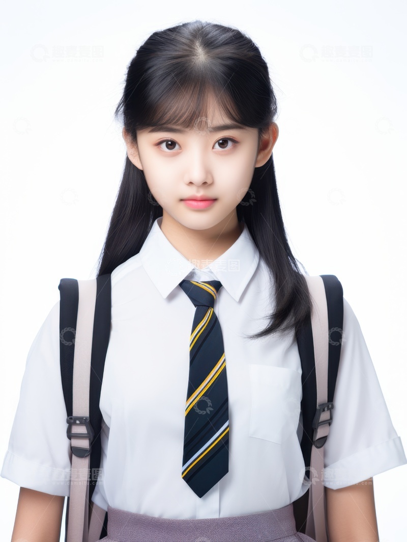 高清大图下载【趣麦麦图】穿着校服的中学少女