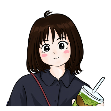 喝奶茶的年轻女孩