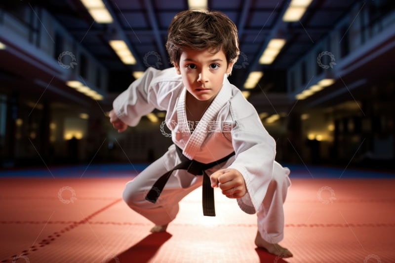高清大图下载【趣麦麦图】练习跆拳道的男孩