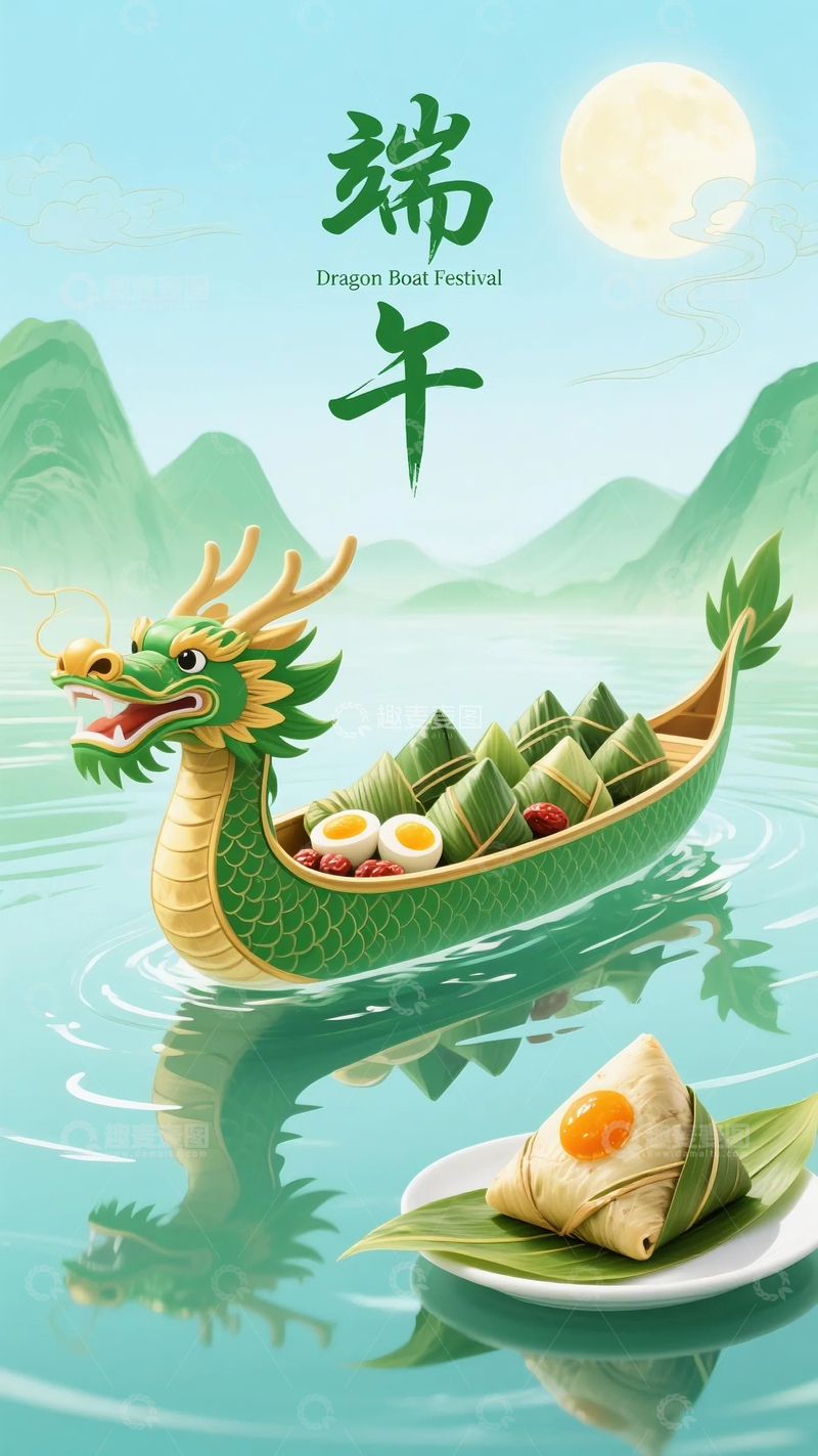 高清大图下载【趣麦麦图】端午节海报素材