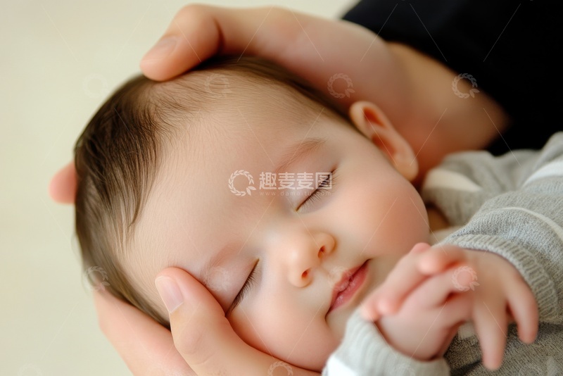 高清大图下载【趣麦麦图】大人抱着可爱的婴儿