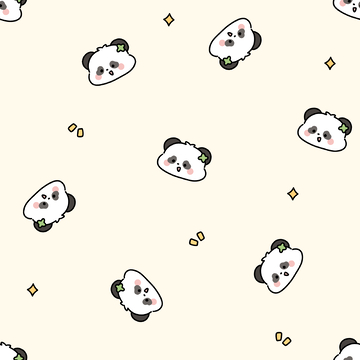 可爱大熊猫满印四方连续图案