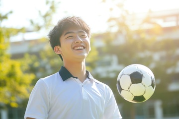 踢足球的阳光少年