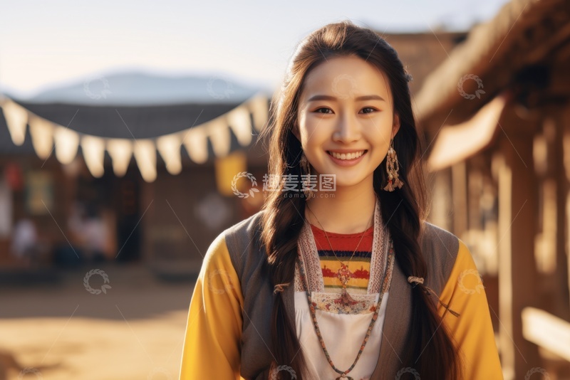 高清大图下载【趣麦麦图】可爱的民族少女 