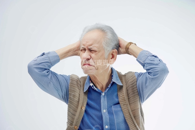 高清大图下载【趣麦麦图】头疼的一位老人1