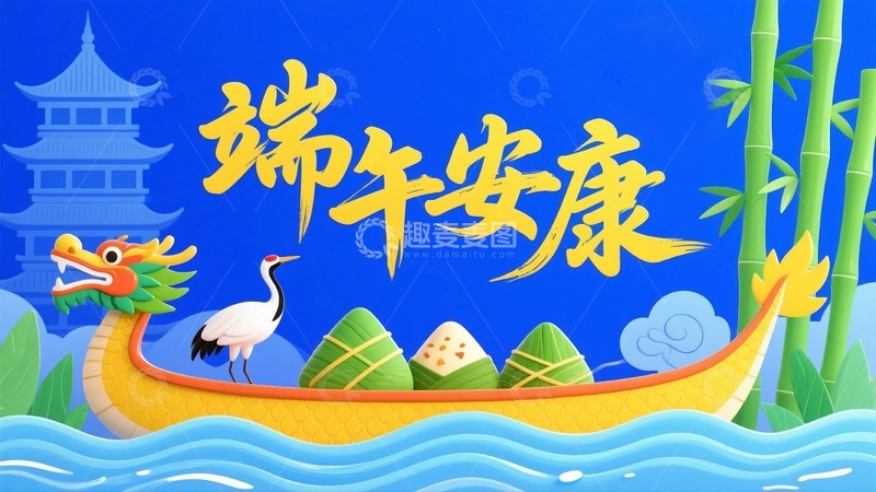 高清大图下载【趣麦麦图】端午节艺术字背景10