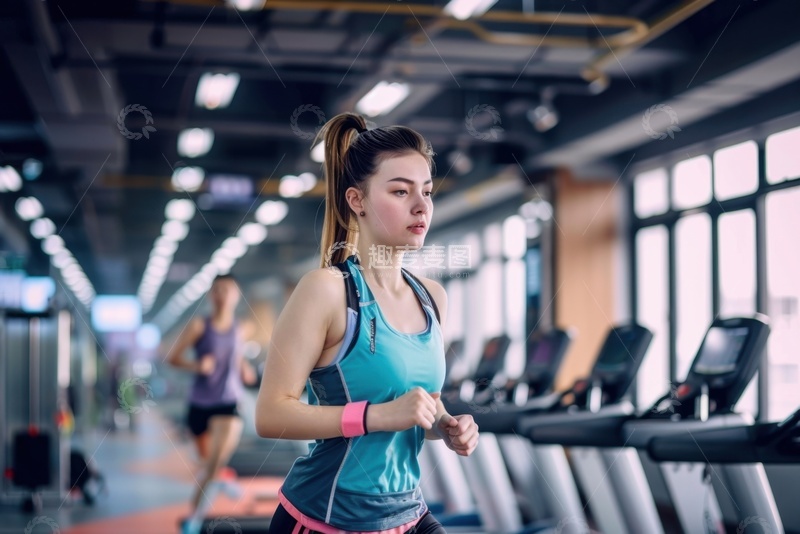 高清大图下载【趣麦麦图】健身房里锻炼的女士