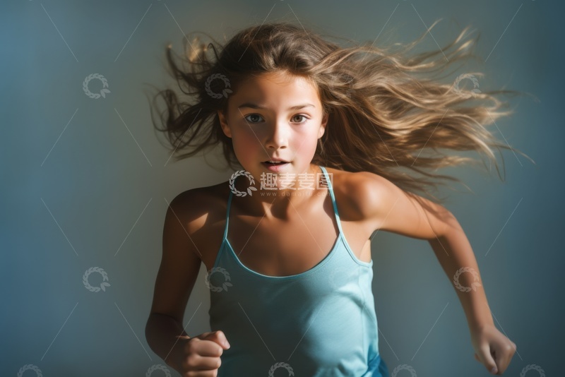 高清大图下载【趣麦麦图】奔跑的一位女孩