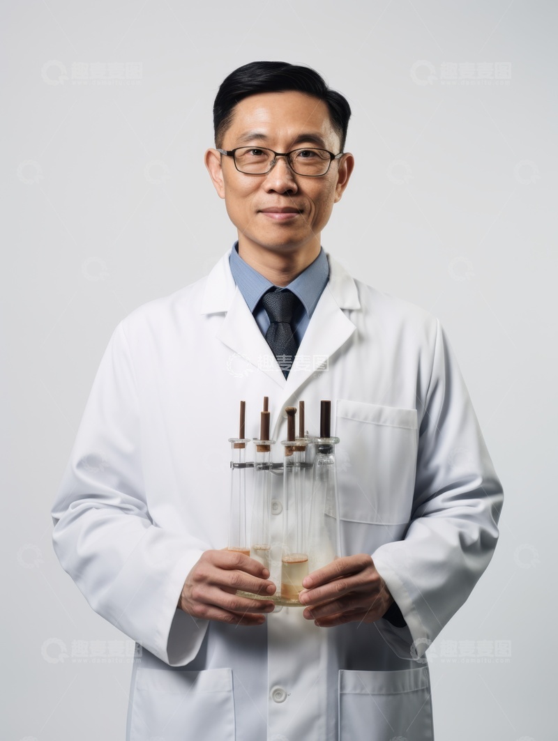 高清大图下载【趣麦麦图】穿着白大褂的科学家