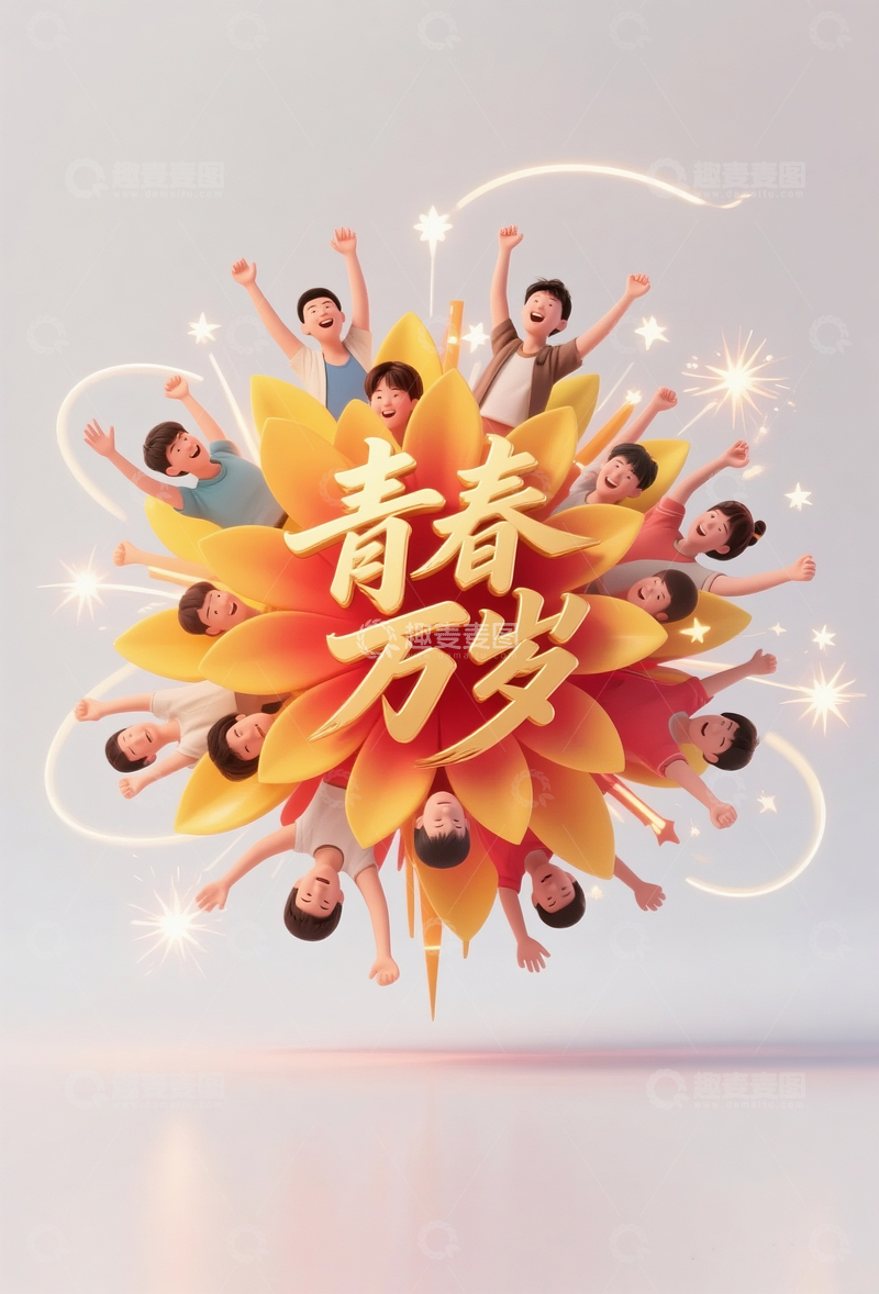 高清大图下载【趣麦麦图】五四青年节海报11