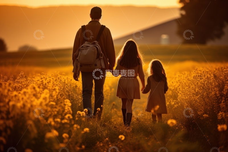 高清大图下载【趣麦麦图】父亲和女孩郊游