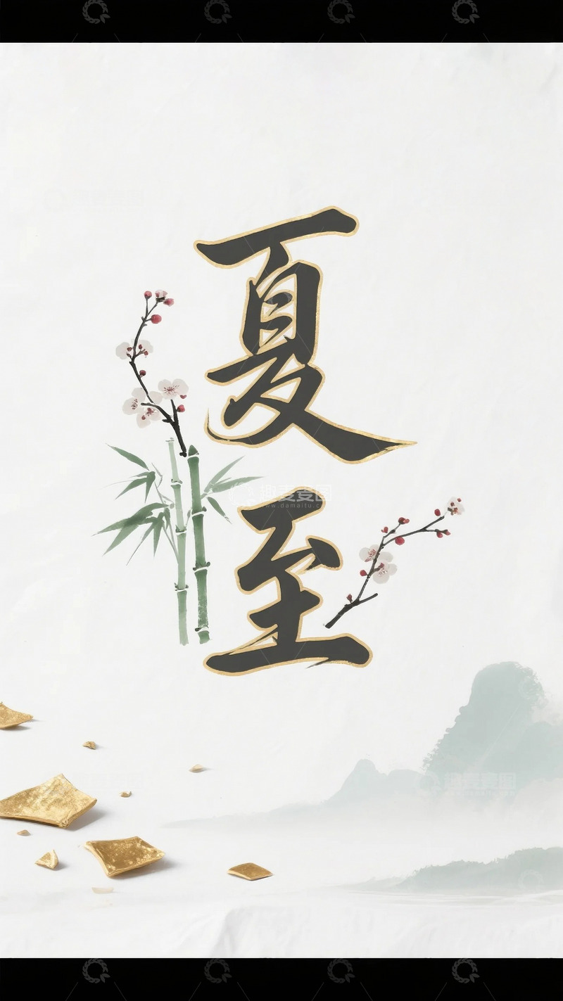 高清大图下载【趣麦麦图】夏至字体海报