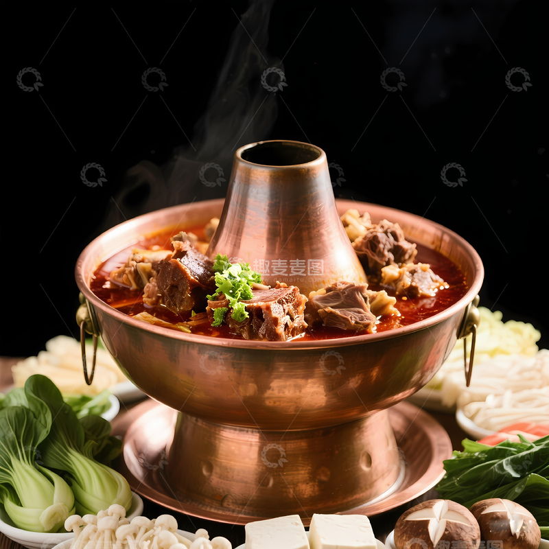 高清大图下载【趣麦麦图】羊蝎子火锅摄影2