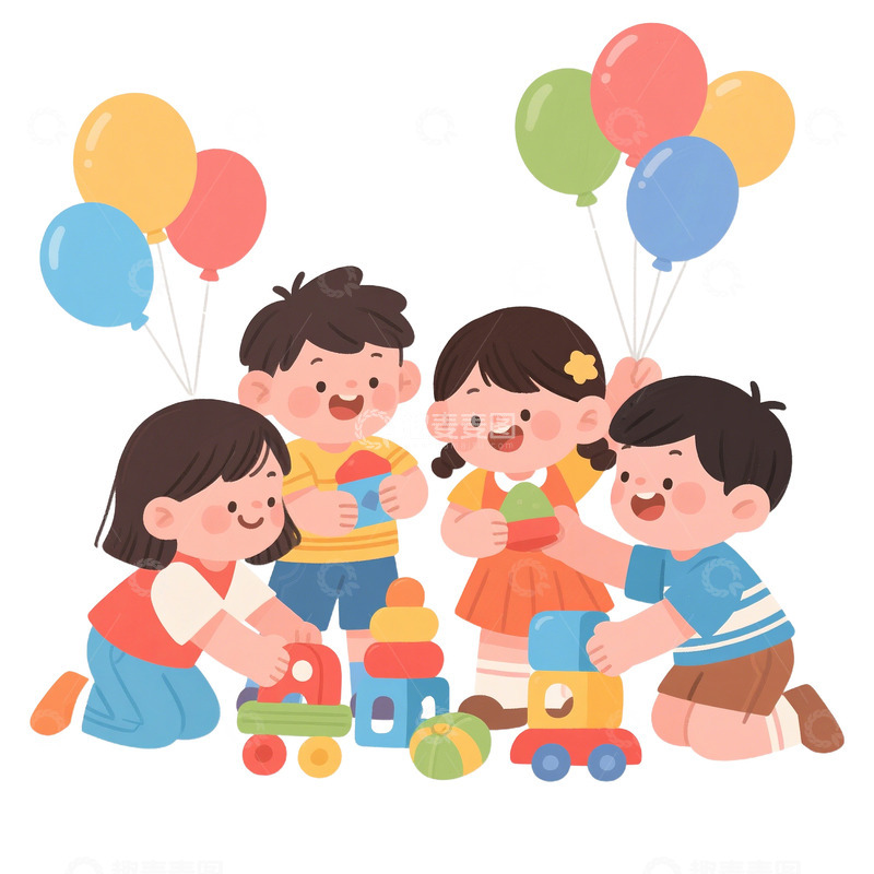 高清大图下载【趣麦麦图】儿童节小朋友庆祝节日免抠元素1