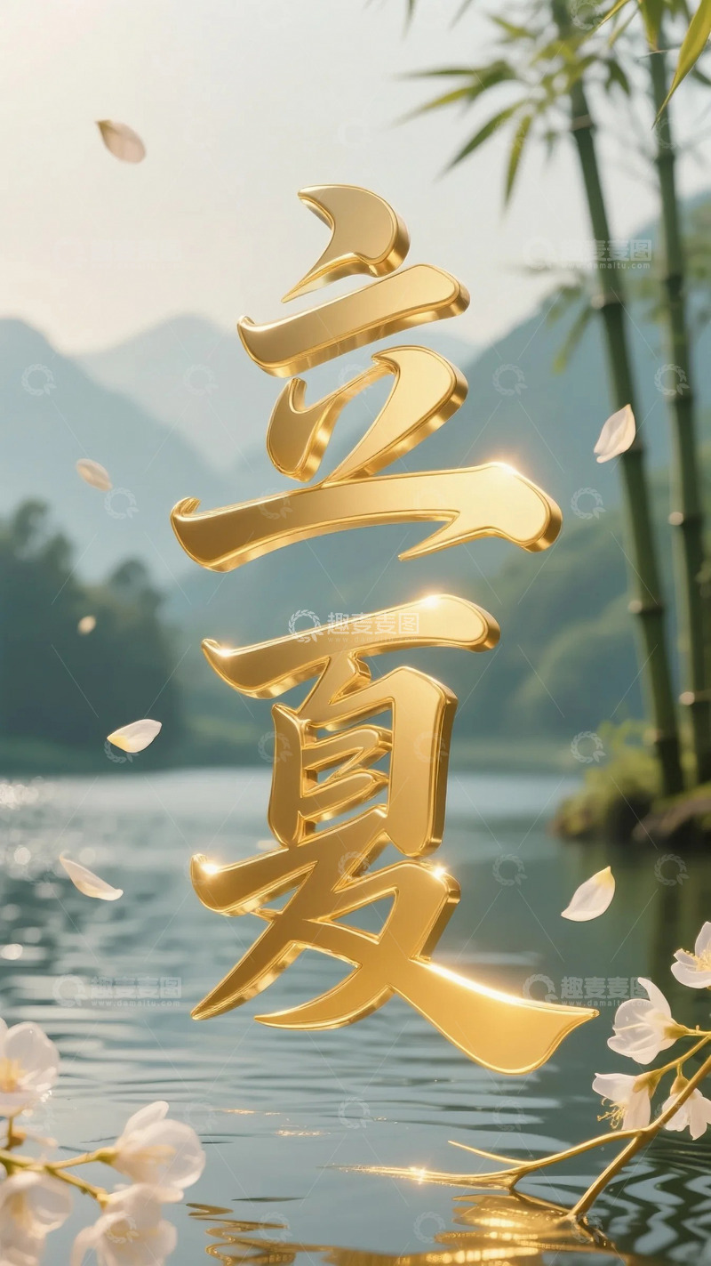 高清大图下载【趣麦麦图】立夏节气夏天字体1