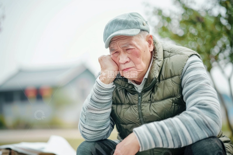 高清大图下载【趣麦麦图】思考的一位老人
