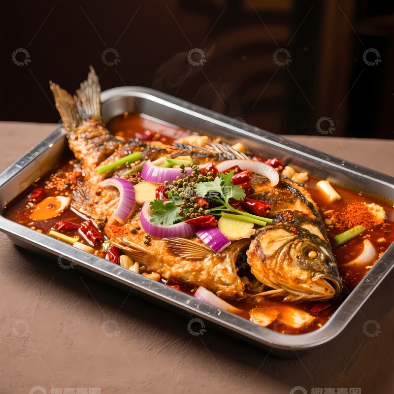 高清大图下载【趣麦麦图】麻辣烤鱼摄影1