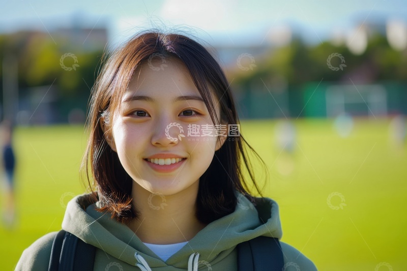 高清大图下载【趣麦麦图】校园里的年轻少女
