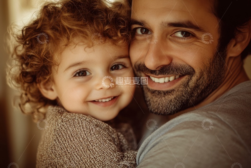 高清大图下载【趣麦麦图】抱着婴儿的父亲1