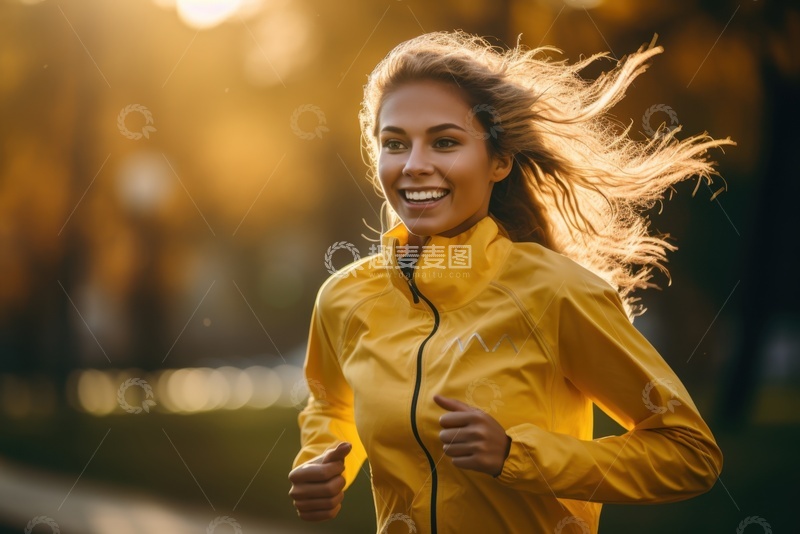 高清大图下载【趣麦麦图】穿着运动服跑步的女士