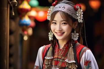 穿着民族服饰的女孩
