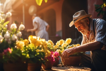 种花草的老年人