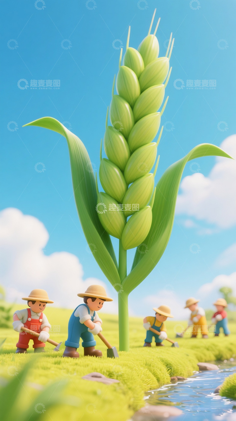 高清大图下载【趣麦麦图】夸张巨大的麦穗