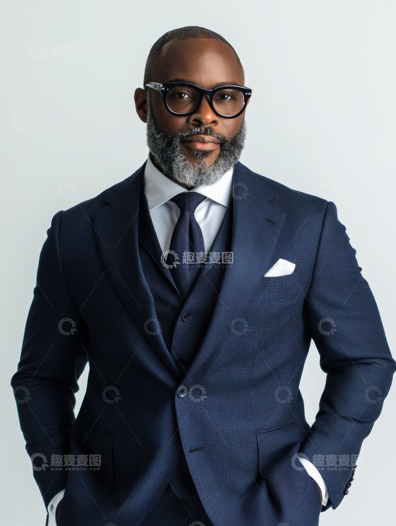高清大图下载【趣麦麦图】穿着西装的黑人男性