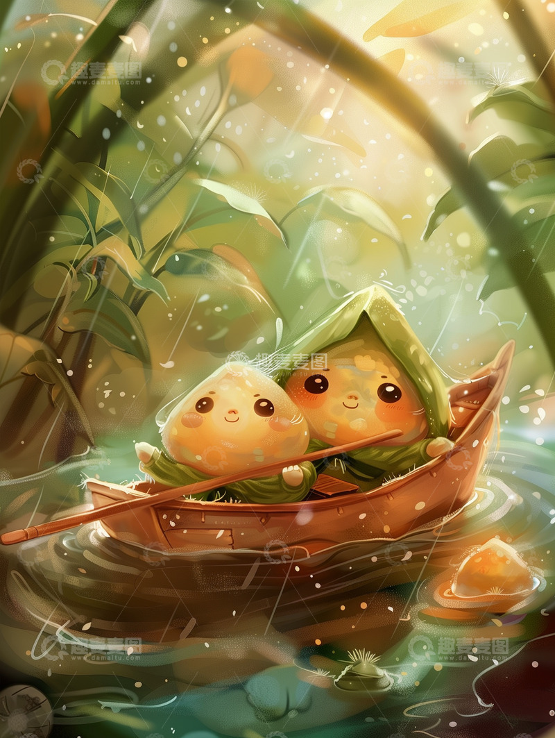 高清大图下载【趣麦麦图】节日唯美背景插画素材&mdash;&mdash;端午篇17