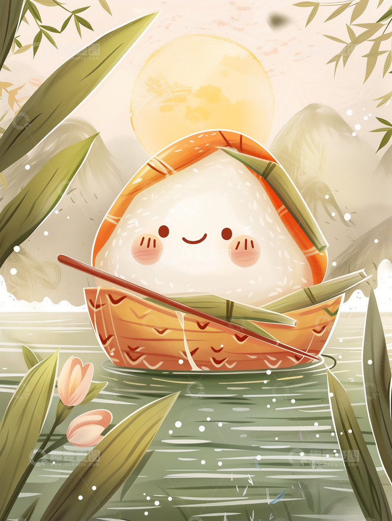 高清大图下载【趣麦麦图】节日唯美背景插画素材&mdash;&mdash;端午篇19